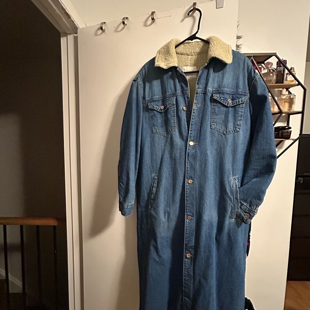 Zara Sherpa Jean coat